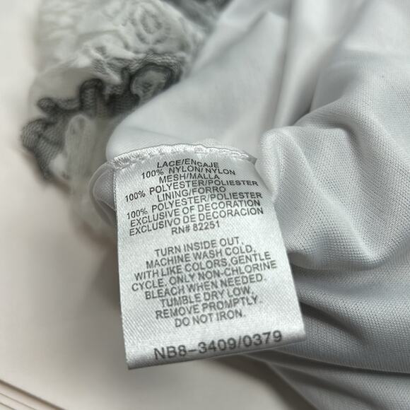 Nanette Baby Infant Girl's White with Gray Tulle Overlay Party Dress 12 Months - Picture 7 of 15